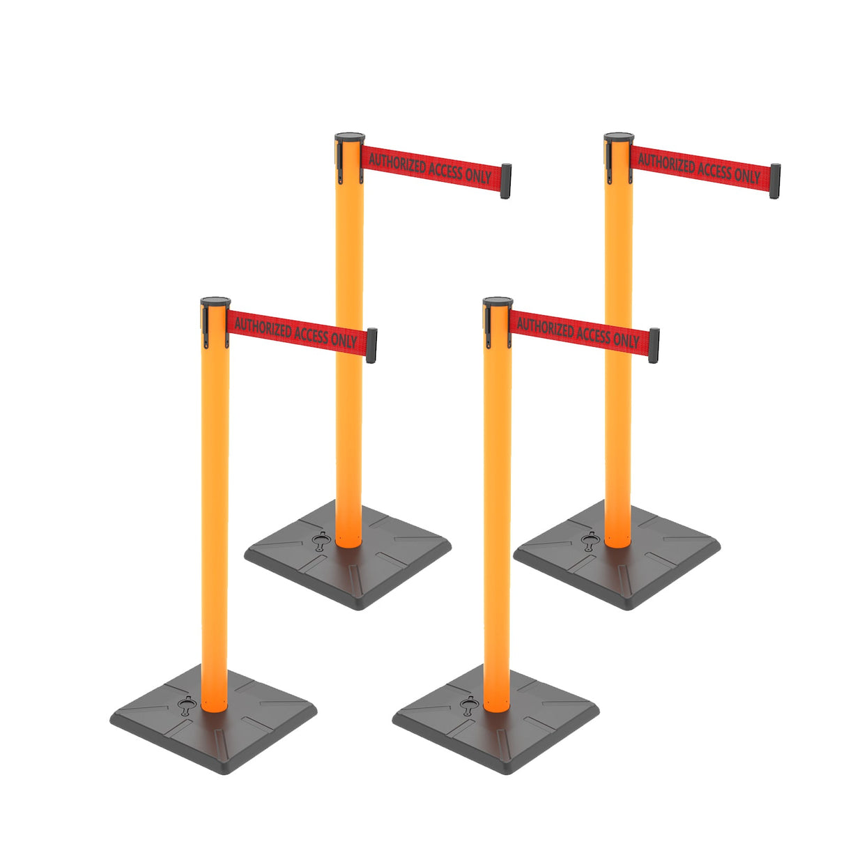 4-Pack 10ft Retractable Belt Barriers with "Caution - Do - View 58 | Besea Cone