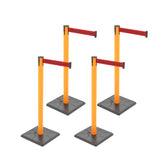 4-Pack 10ft Retractable Belt Barriers with "Caution - Do - View 58 | Besea Cone