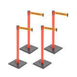 4-Pack 10ft Retractable Belt Barriers with "Caution - Do - View 72 | Besea Cone