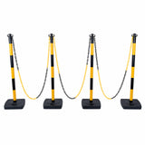 4 pcs Delineator Post Set with Rubber Base and Chain