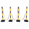 4 pcs Delineator Post Set with Rubber Base and Chain