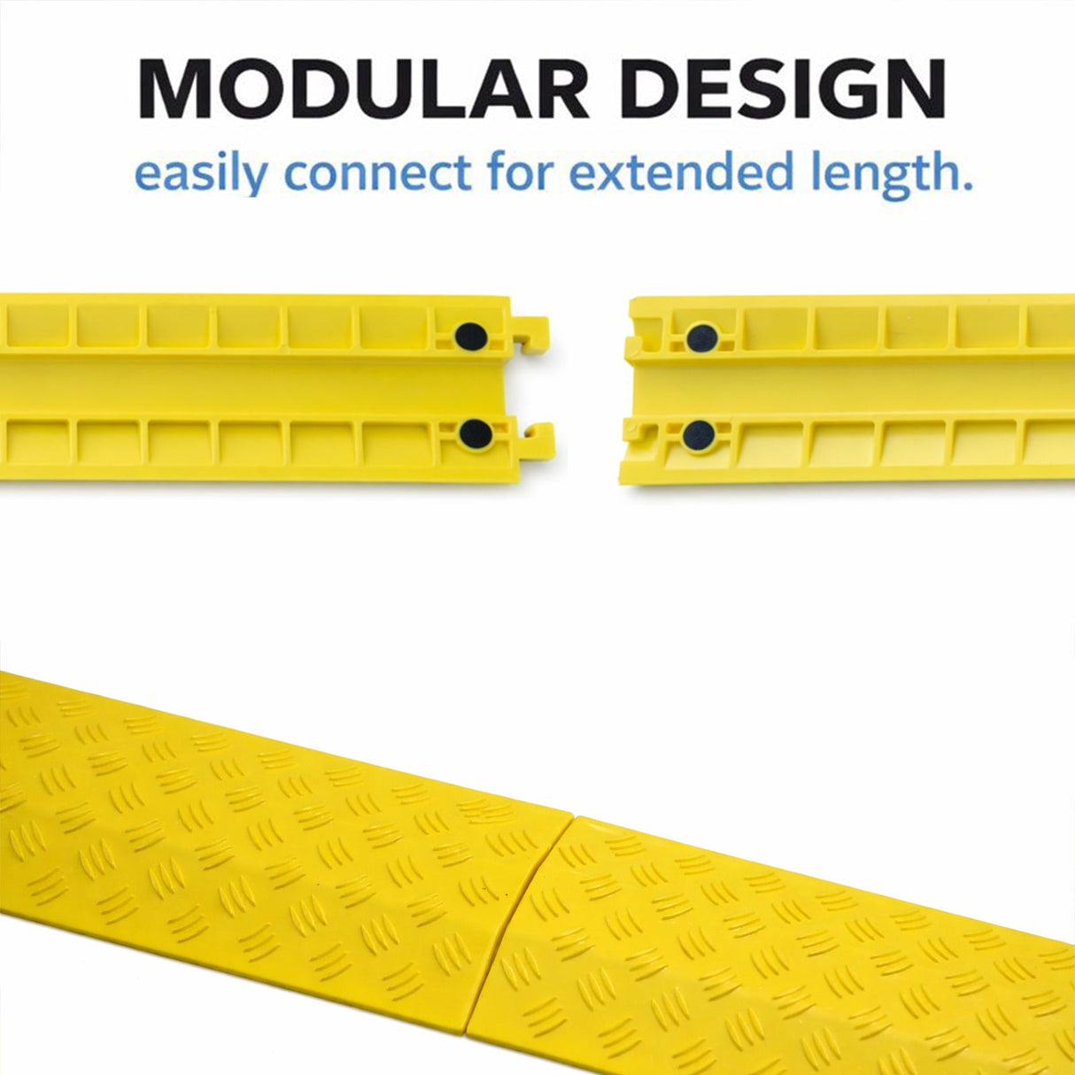 2PACK Black/Yellow Drop Over Cable Ramp Protective Cover - - In Use | Besea Cone