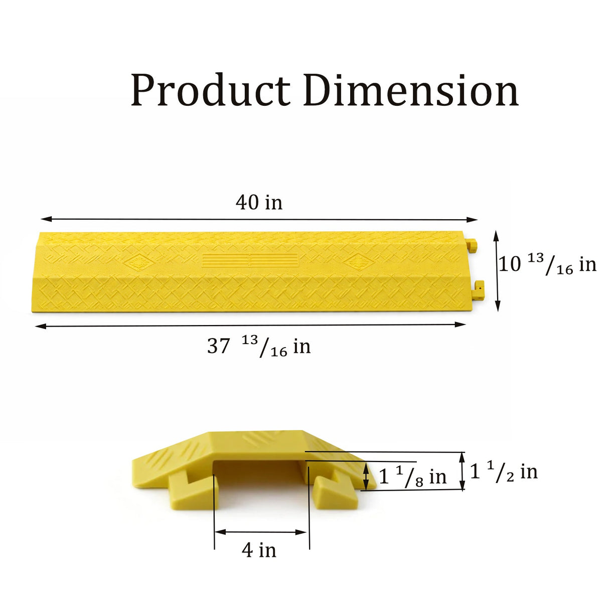2PACK Black/Yellow Drop Over Cable Ramp Protective Cover - - Close-Up | Besea Cone