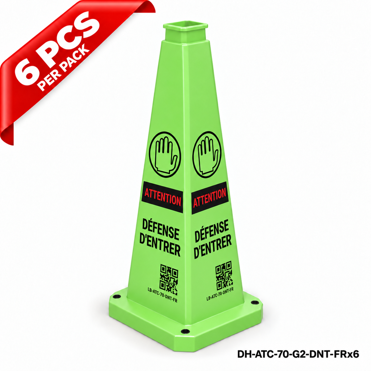DH-ATC-70-G2-DNT-FRx6 | Green | FR-Français | DO NOT ENTER | 6 PCS