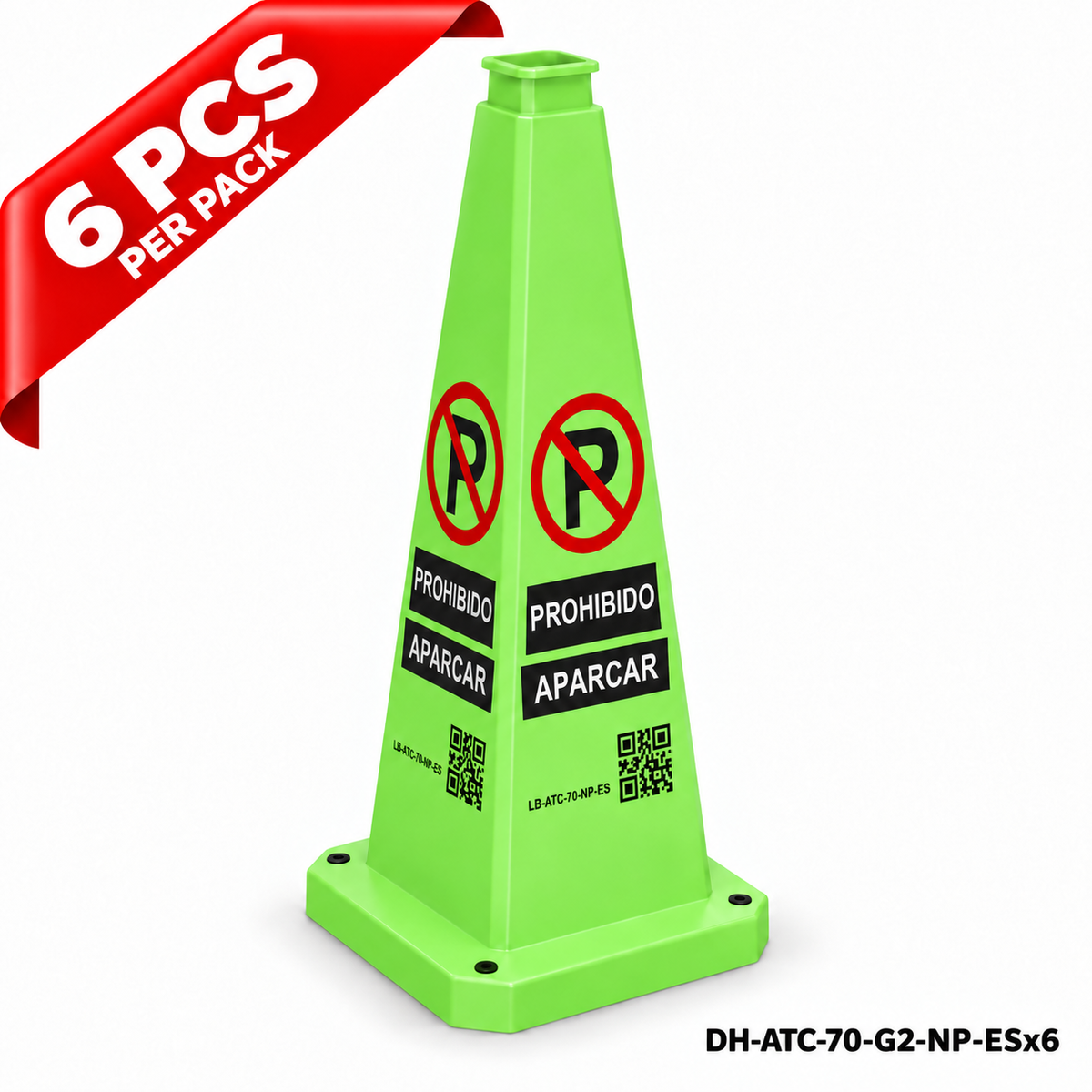 DH-ATC-70-G2-NP-ESx6 | Green | ES-Español | NO PARKING | 6 PCS
