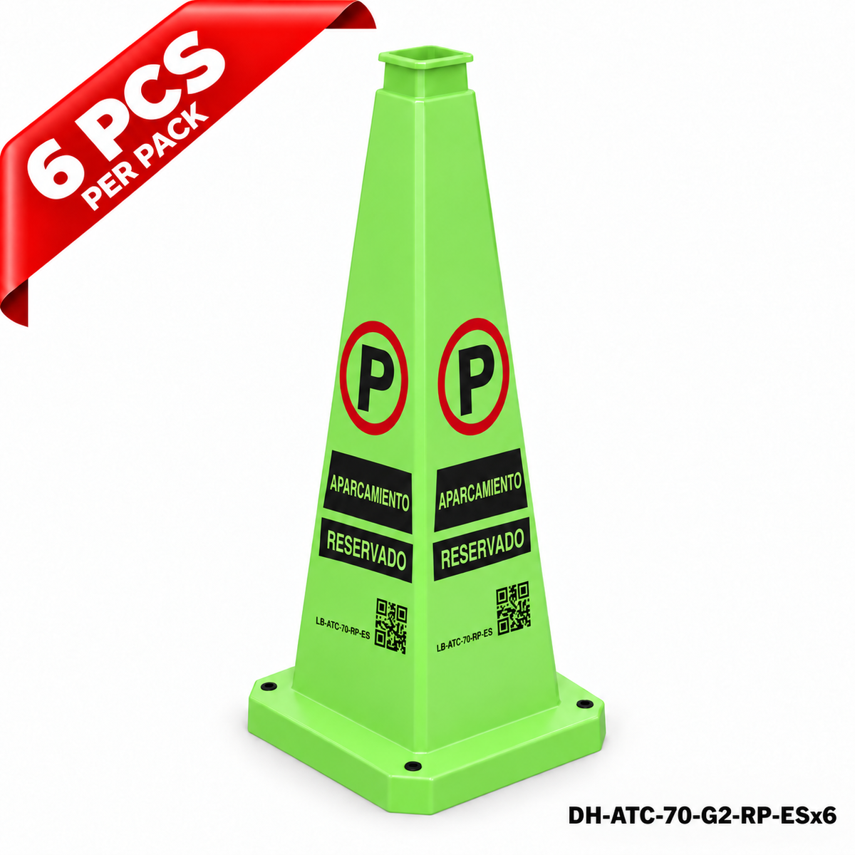 DH-ATC-70-G2-RP-ESx6 | Green | ES-Español | RESERVED PARKING | 6 PCS