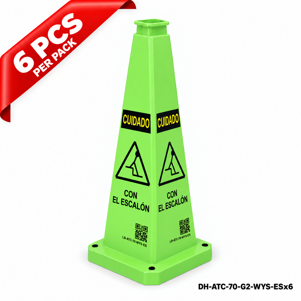 DH-ATC-70-G2-WYS-ESx6 | Green | ES-Español | WATCH YOUR STEP | 6 PCS