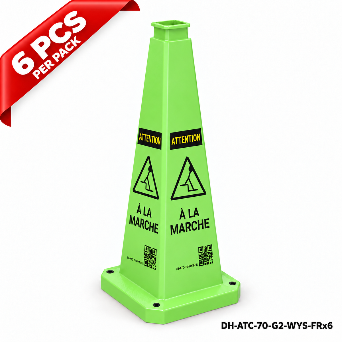 DH-ATC-70-G2-WYS-FRx6 | Green | FR-Français | WATCH YOUR STEP | 6 PCS