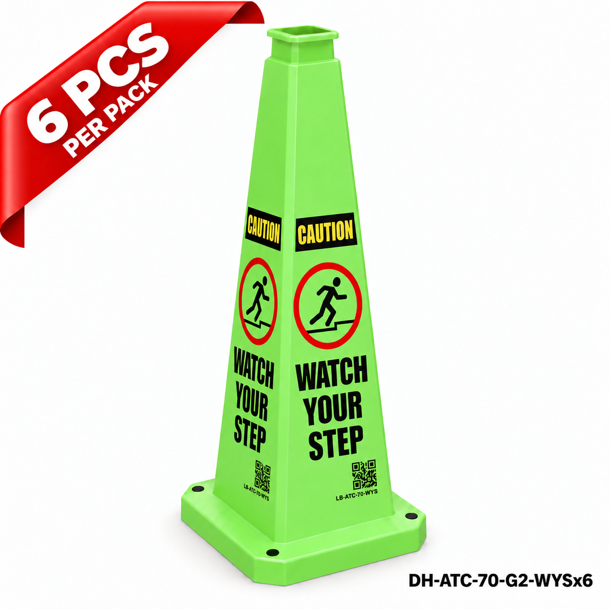 DH-ATC-70-G2-WYSx6 | Green | English | WATCH YOUR STEP | 6 PCS