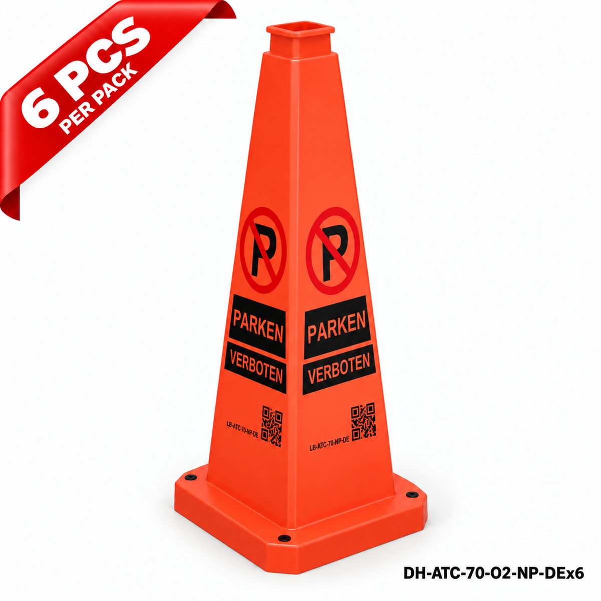 DH-ATC-70-O2-NP-DEx6 | Orange | DE-Deutsch | NO PARKING | 6 PCS