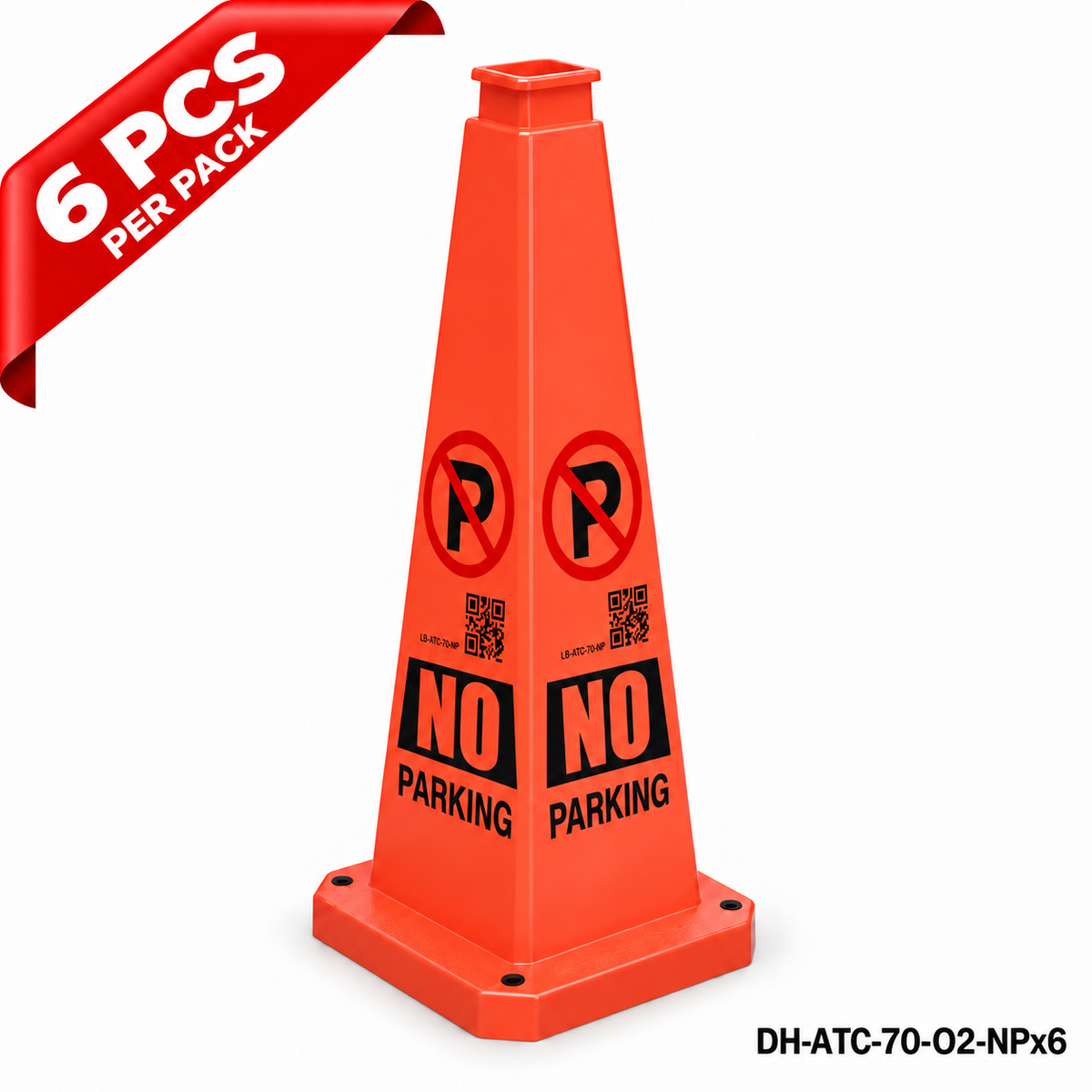 DH-ATC-70-O2-NPx6 | Orange | English | NO PARKING | 6 PCS