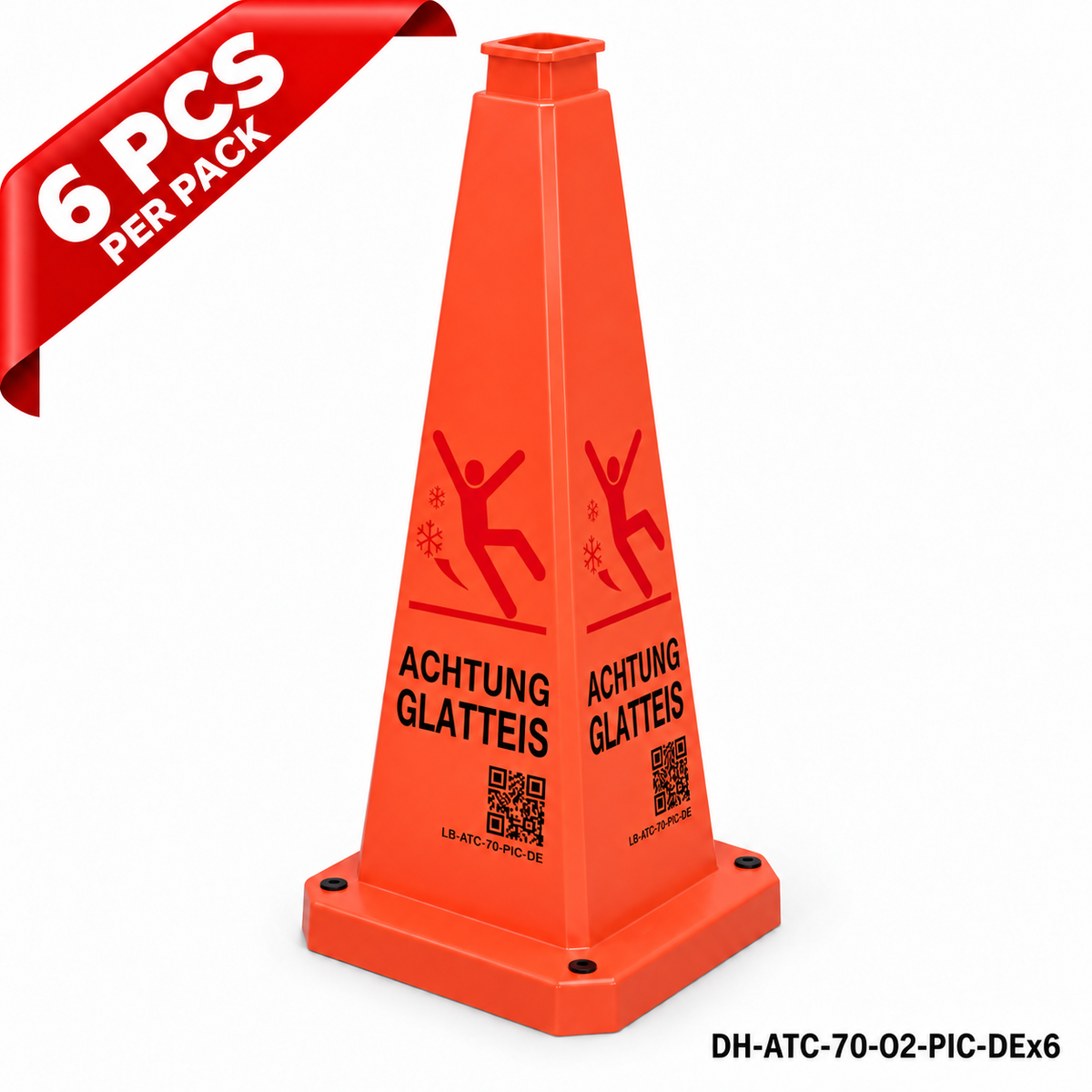 DH-ATC-70-O2-PIC-DEx6 | Orange | DE-Deutsch | POSSIBLE ICY CONDITIONS | 6 PCS