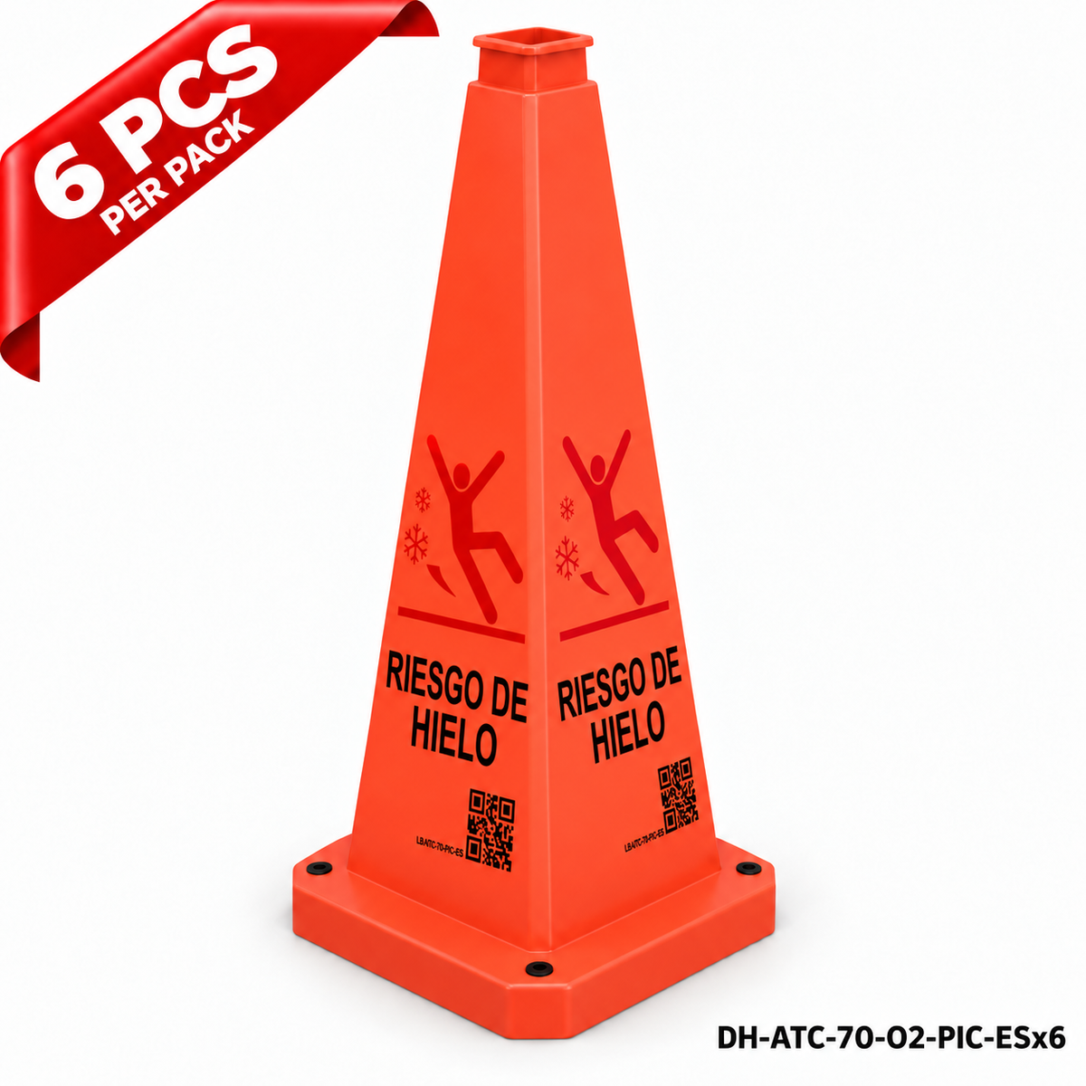 DH-ATC-70-O2-PIC-ESx6 | Orange | ES-Español | POSSIBLE ICY CONDITIONS | 6 PCS