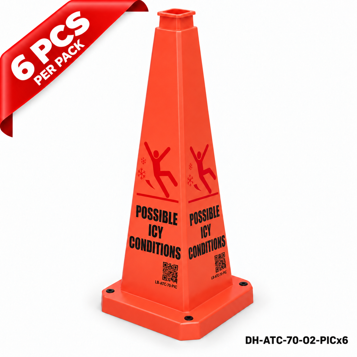 DH-ATC-70-O2-PICx6 | Orange | English | POSSIBLE ICY CONDITIONS | 6 PCS