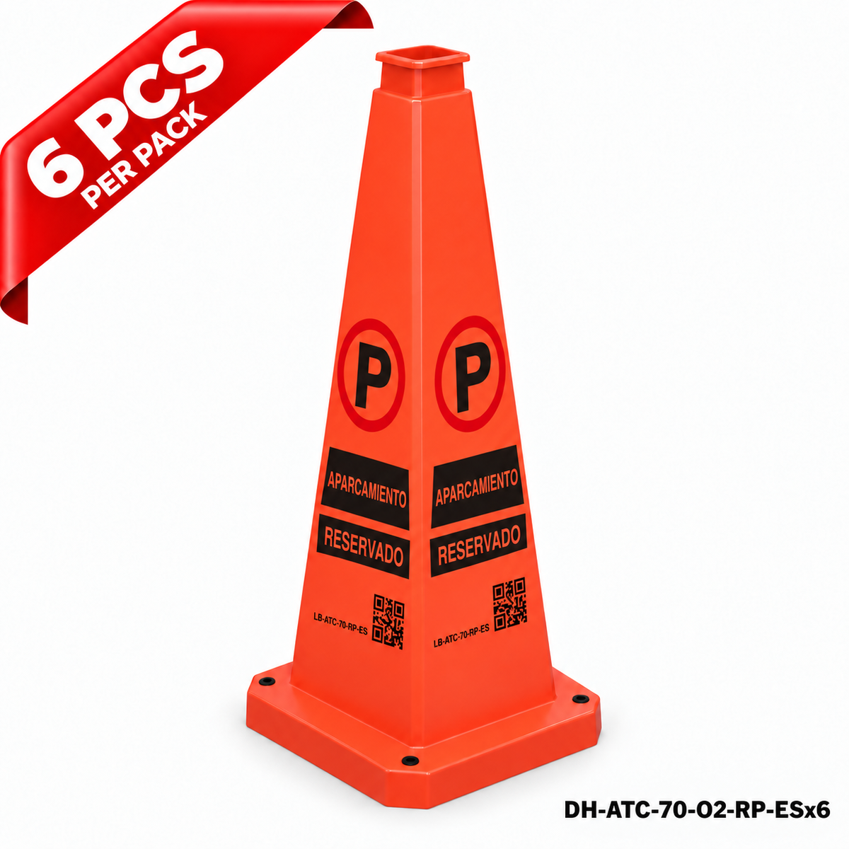 DH-ATC-70-O2-RP-ESx6 | Orange | ES-Español | RESERVED PARKING | 6 PCS