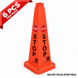 DH-ATC-70-O2-STOP-FRx6 | Orange | FR-Français | STOP | 6 PCS