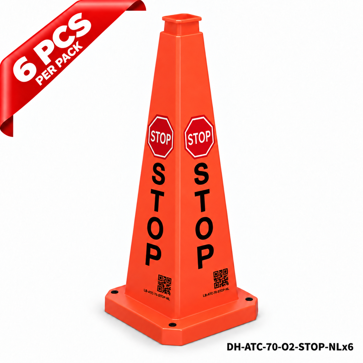 DH-ATC-70-O2-STOP-NLx6 | Orange | NL-Dutch | STOP | 6 PCS