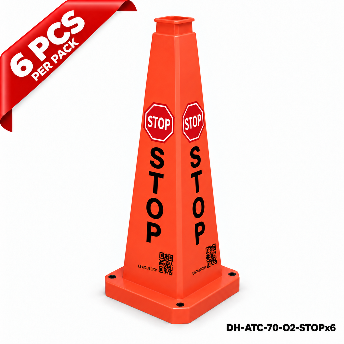DH-ATC-70-O2-STOPx6 | Orange | English | STOP | 6 PCS