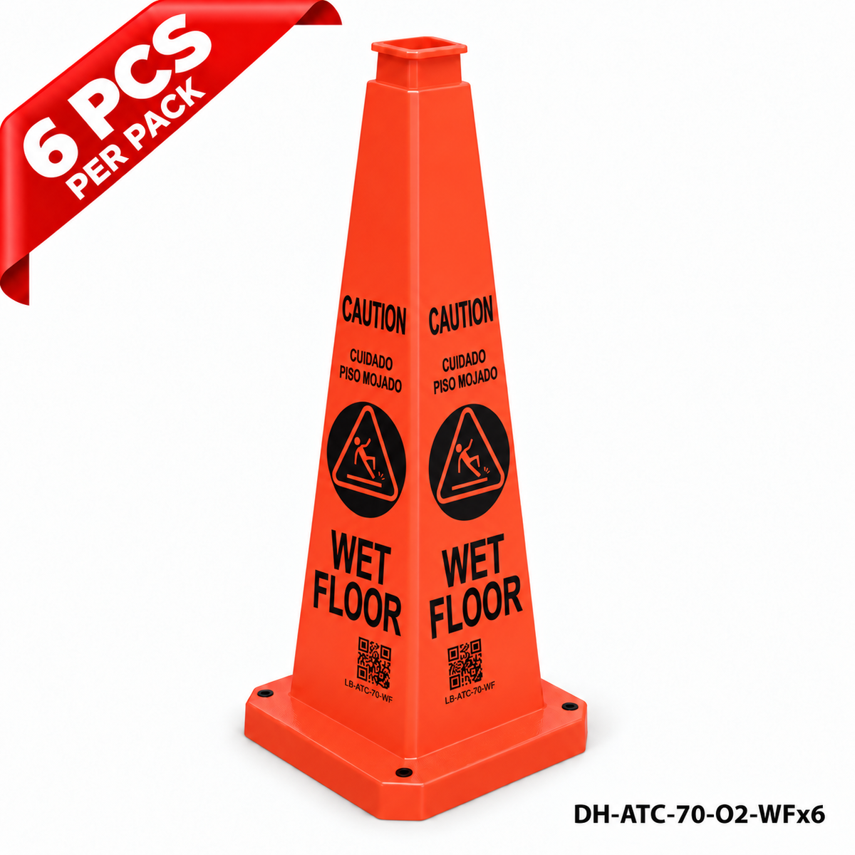 DH-ATC-70-O2-WFx6 | Orange | English | WET FLOOR | 6 PCS