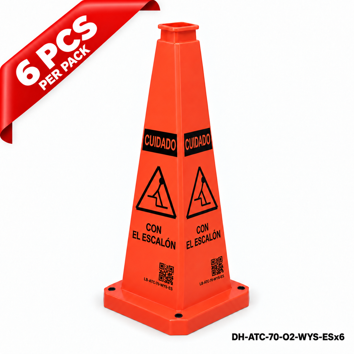DH-ATC-70-O2-WYS-ESx6 | Orange | ES-Español | WATCH YOUR STEP | 6 PCS