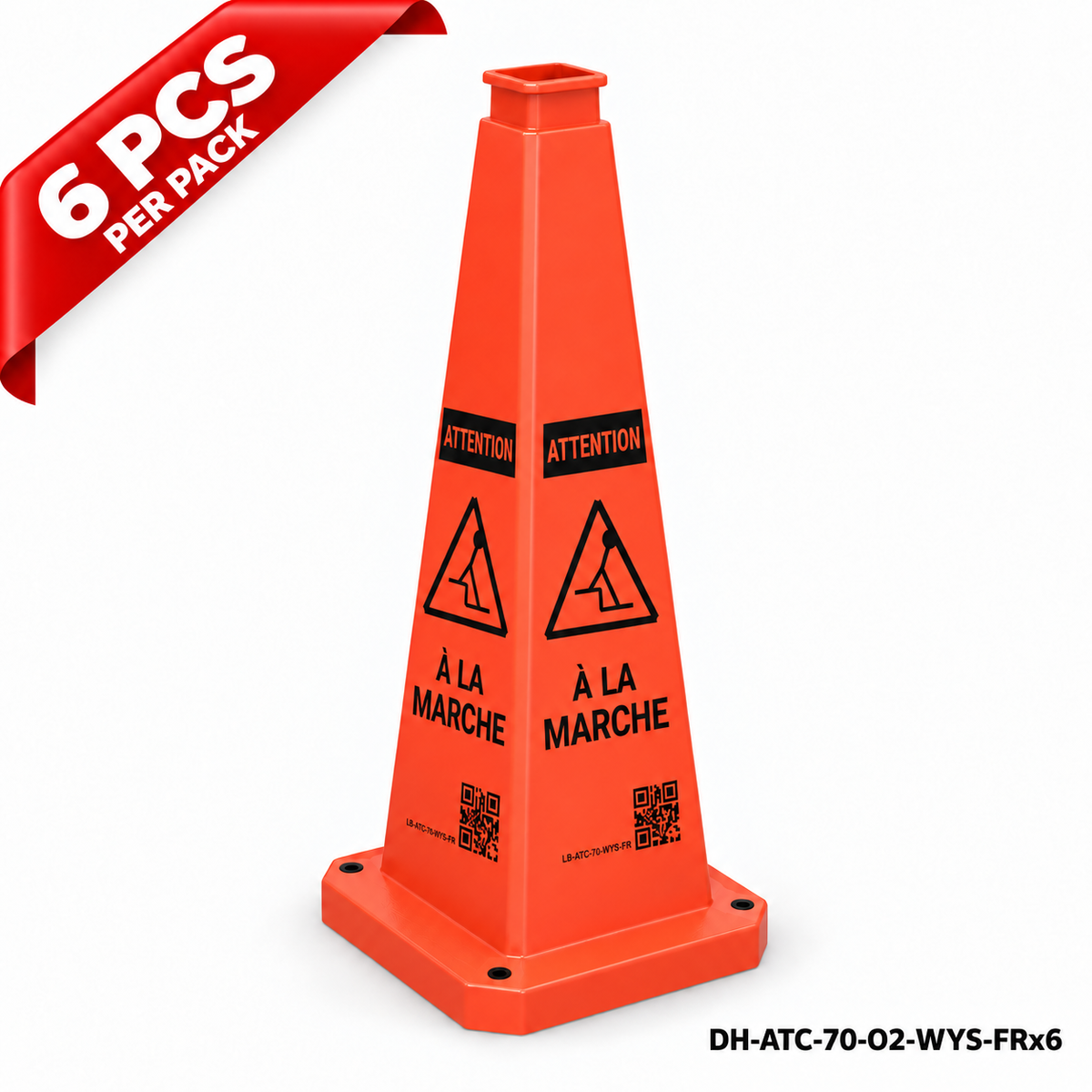 DH-ATC-70-O2-WYS-FRx6 | Orange | FR-Français | WATCH YOUR STEP | 6 PCS