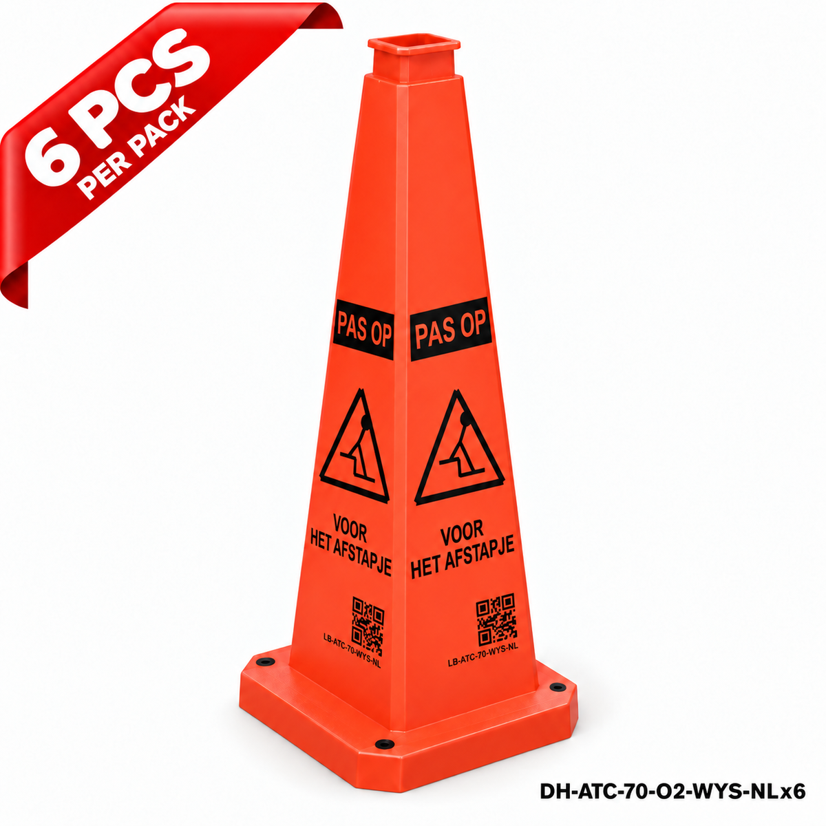 DH-ATC-70-O2-WYS-NLx6 | Orange | NL-Dutch | WATCH YOUR STEP | 6 PCS