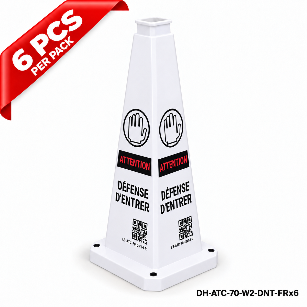 DH-ATC-70-W2-DNT-FRx6 | White | FR-Français | DO NOT ENTER | 6 PCS