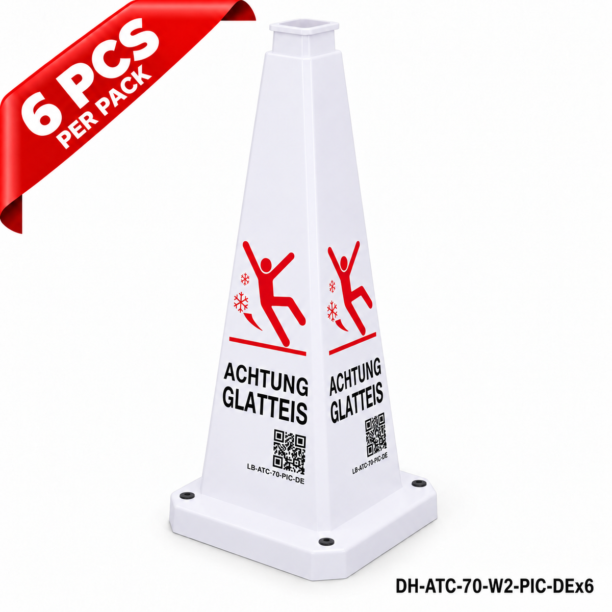 DH-ATC-70-W2-PIC-DEx6 | White | DE-Deutsch | POSSIBLE ICY CONDITIONS | 6 PCS