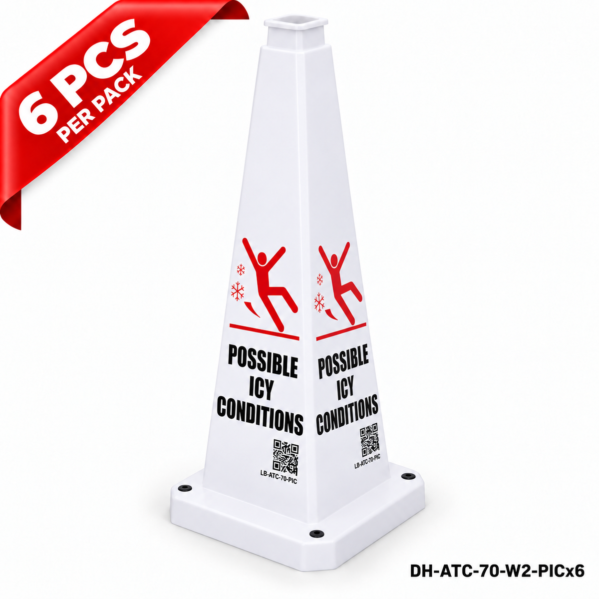 DH-ATC-70-W2-PICx6 | White | English | POSSIBLE ICY CONDITIONS | 6 PCS