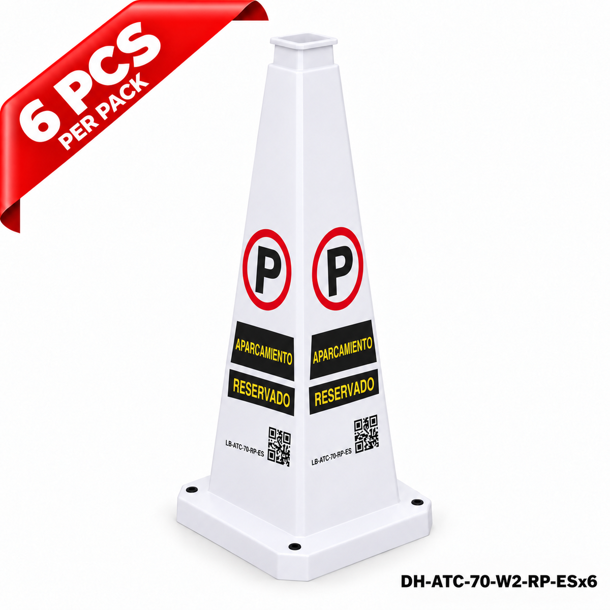DH-ATC-70-W2-RP-ESx6 | White | ES-Español | RESERVED PARKING | 6 PCS