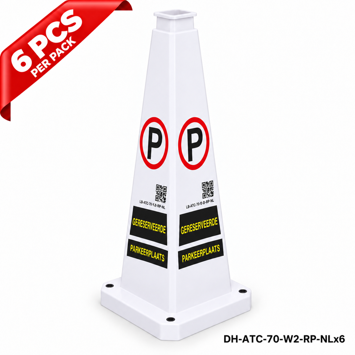 DH-ATC-70-W2-RP-NLx6 | White | NL-Dutch | RESERVED PARKING | 6 PCS