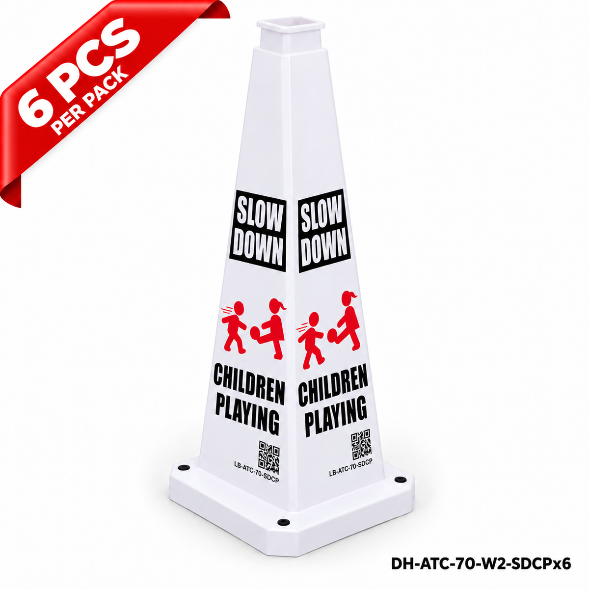 DH-ATC-70-W2-SDCPx6 | White | English | SLOW DOWN CHILDREN PLAYING | 6 PCS