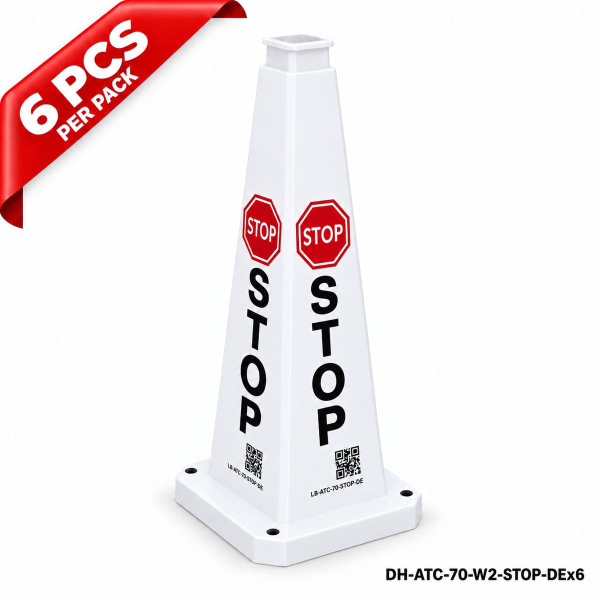 DH-ATC-70-W2-STOP-DEx6 | White | DE-Deutsch | STOP | 6 PCS