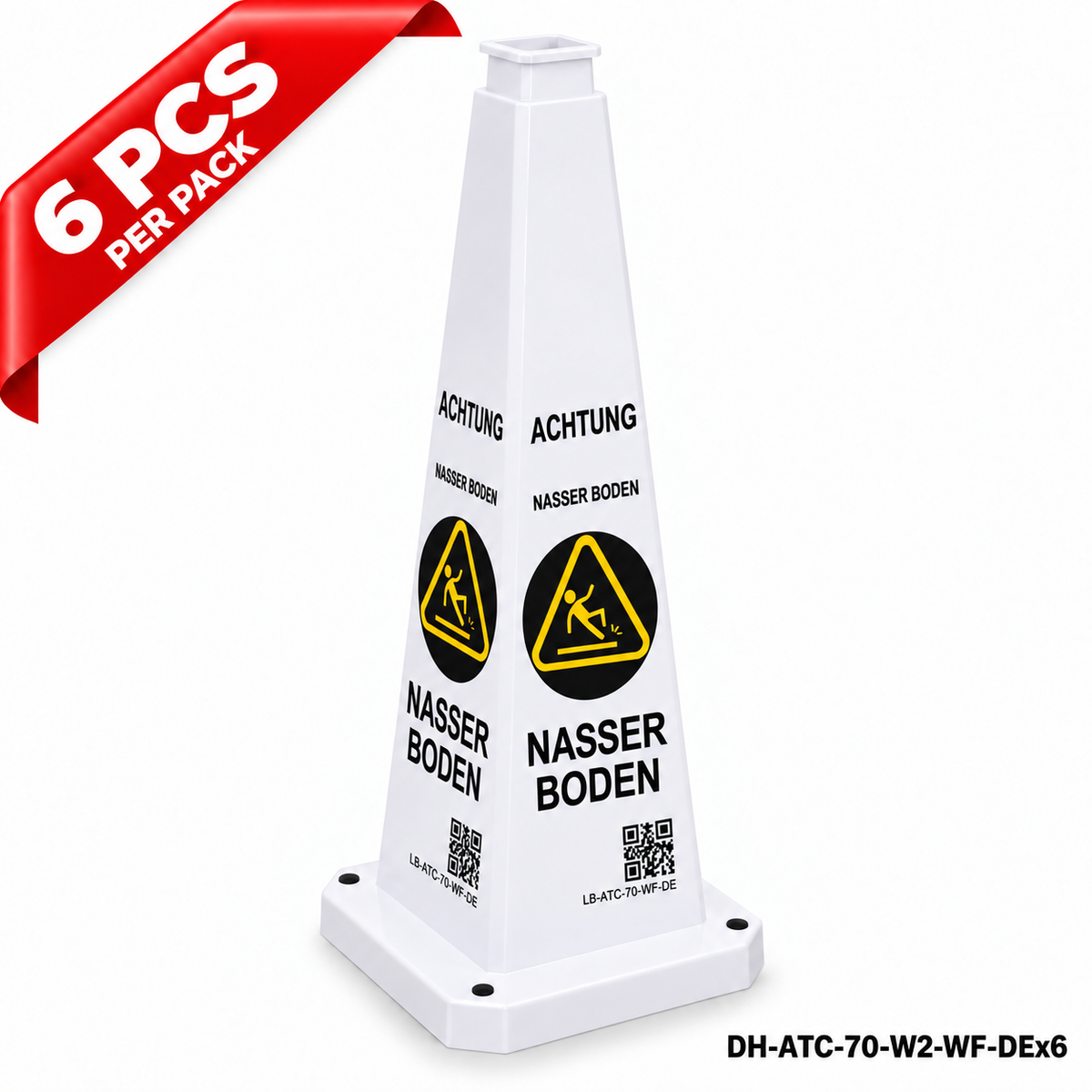 DH-ATC-70-W2-WF-DEx6 | White | DE-Deutsch | WET FLOOR | 6 PCS