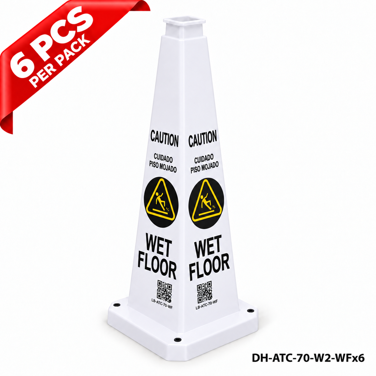 DH-ATC-70-W2-WFx6 | White | English | WET FLOOR | 6 PCS