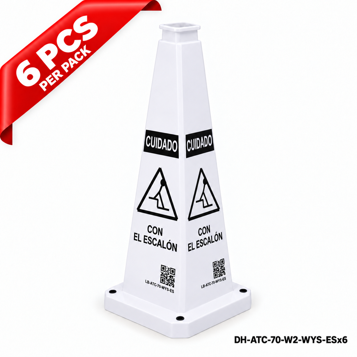 DH-ATC-70-W2-WYS-ESx6 | White | ES-Español | WATCH YOUR STEP | 6 PCS