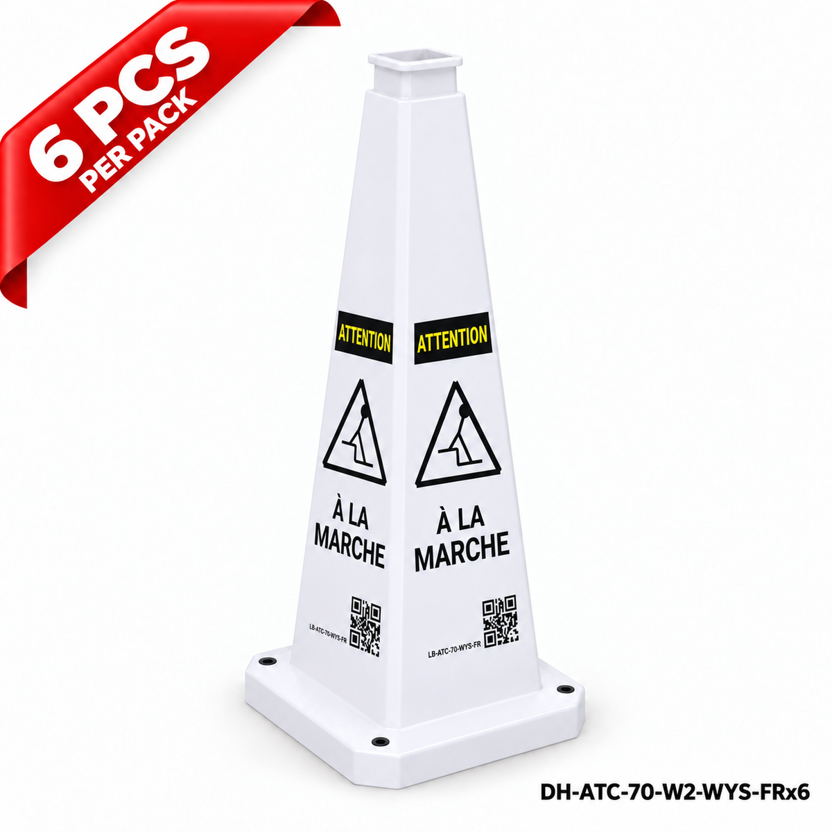 DH-ATC-70-W2-WYS-FRx6 | White | FR-Français | WATCH YOUR STEP | 6 PCS