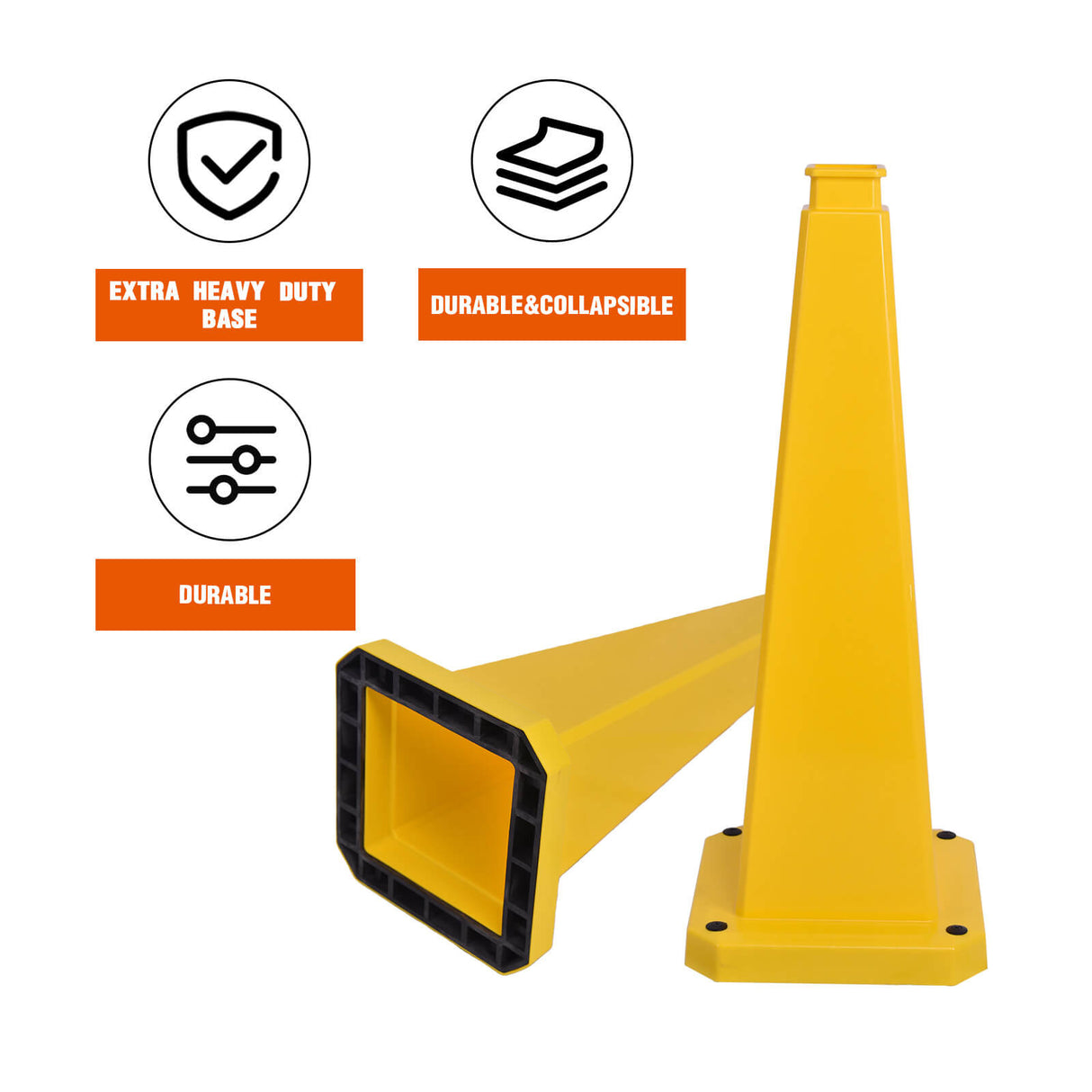 70/90 CM 4-Sided Message Cone, No Printing 6PCS - Top View | Besea Cone