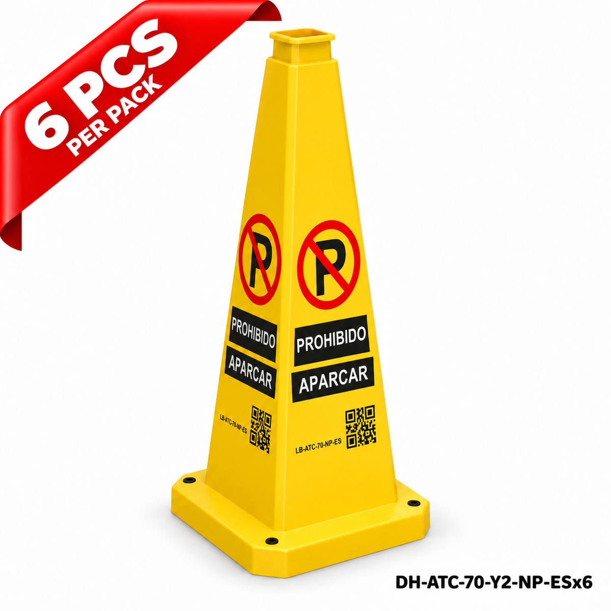 DH-ATC-70-Y2-NP-ESx6 | Yellow | ES-Español | NO PARKING | 6 PCS