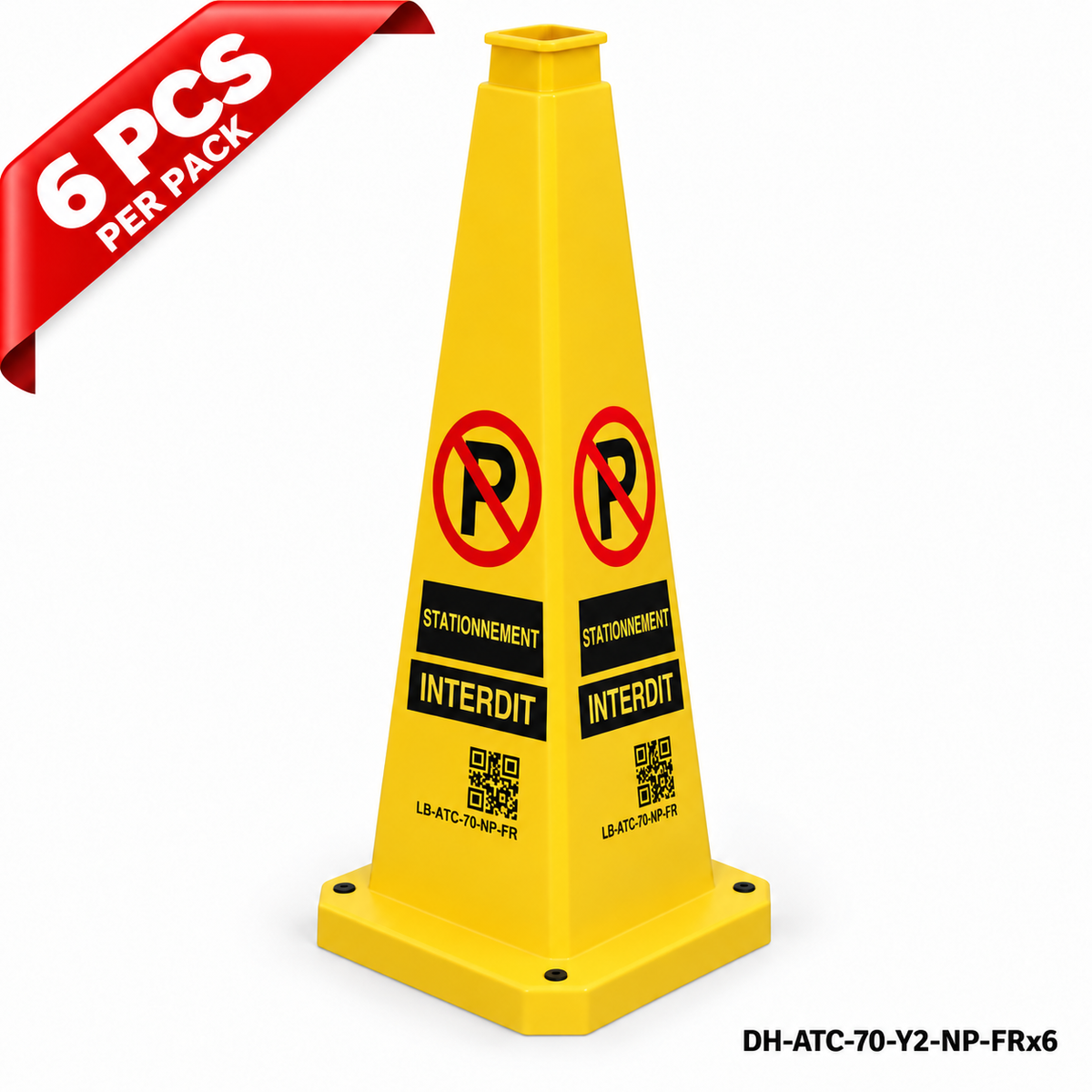 DH-ATC-70-Y2-NP-FRx6 | Yellow | FR-Français | NO PARKING | 6 PCS