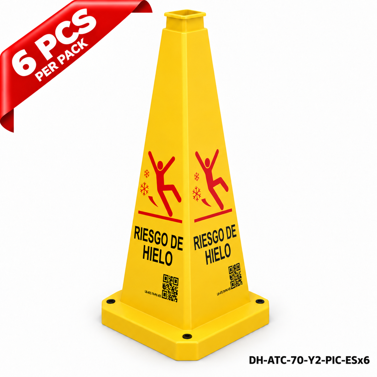 DH-ATC-70-Y2-PIC-ESx6 | Yellow | ES-Español | POSSIBLE ICY CONDITIONS | 6 PCS