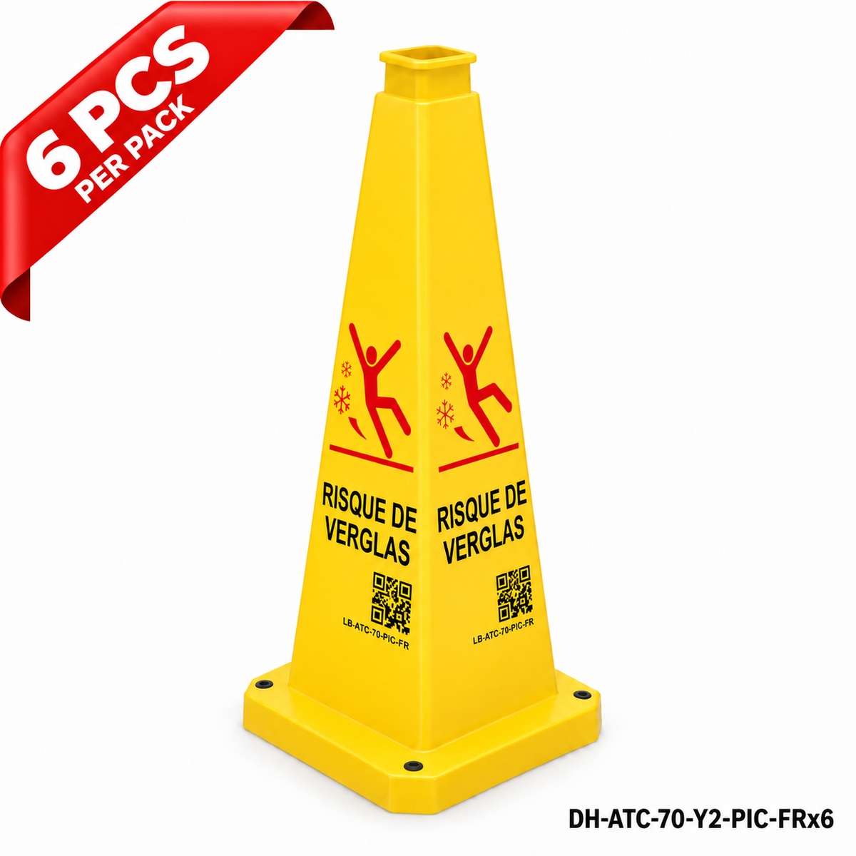 DH-ATC-70-Y2-PIC-FRx6 | Yellow | FR-Français | POSSIBLE ICY CONDITIONS | 6 PCS