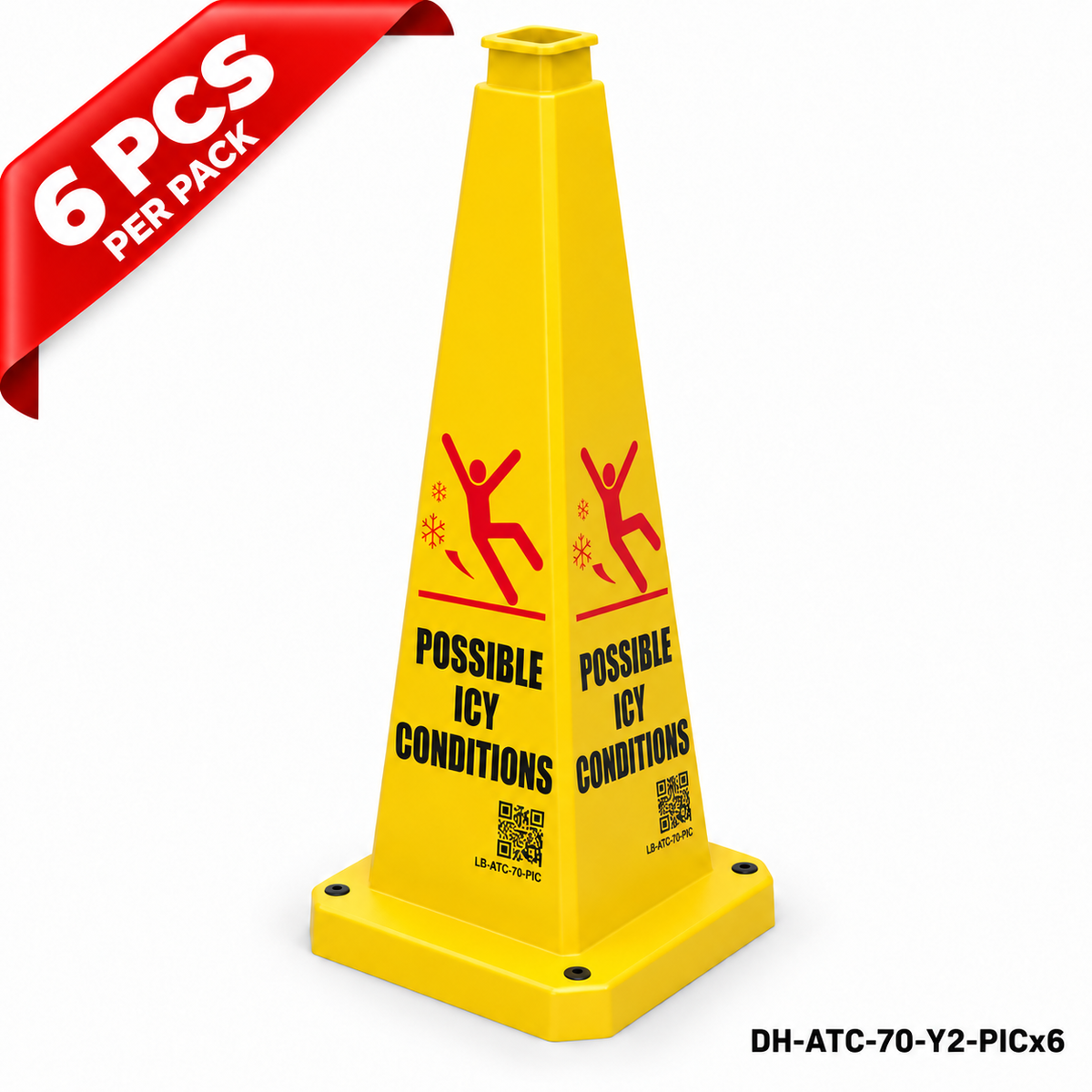 DH-ATC-70-Y2-PICx6 | Yellow | English | POSSIBLE ICY CONDITIONS | 6 PCS