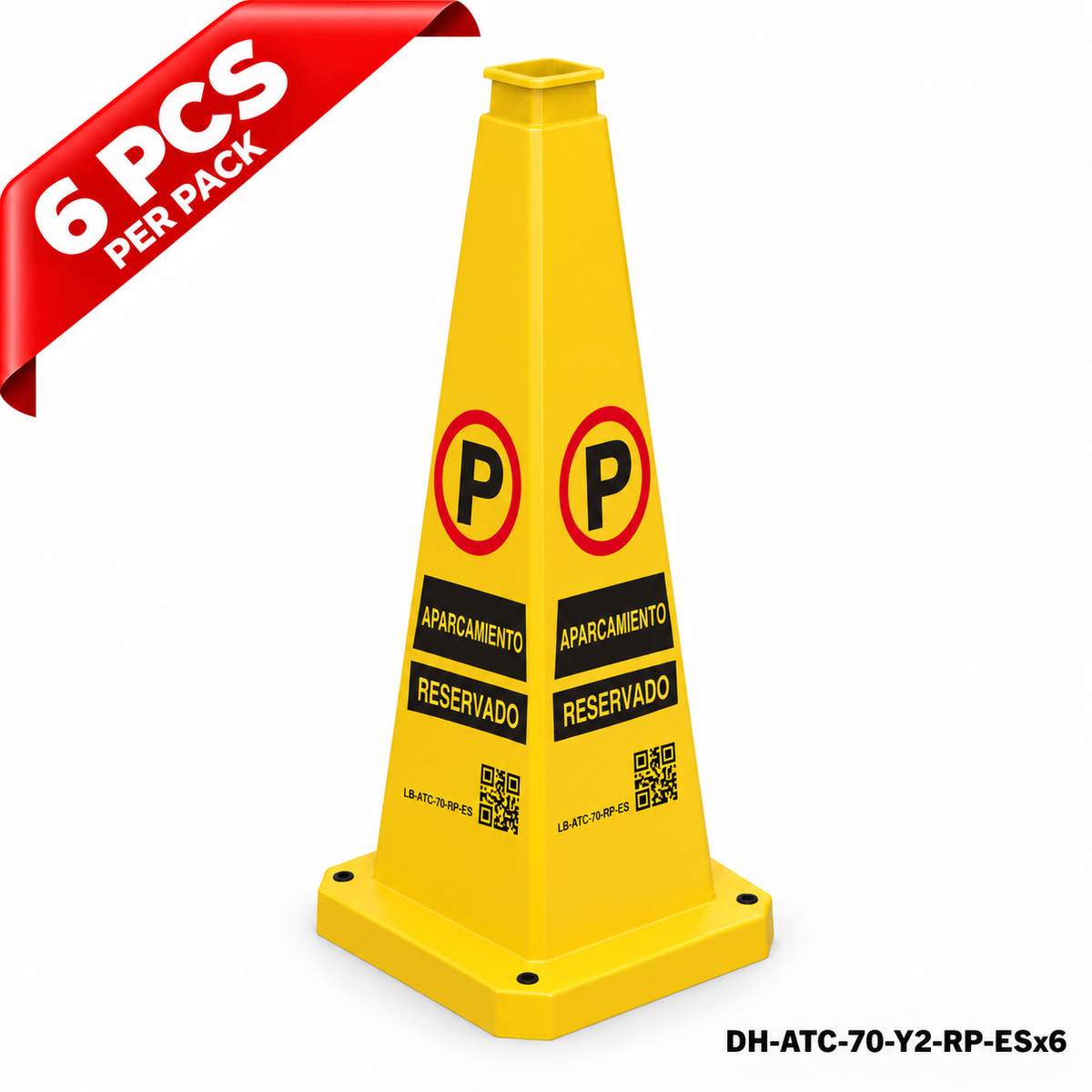 DH-ATC-70-Y2-RP-ESx6 | Yellow | ES-Español | RESERVED PARKING | 6 PCS