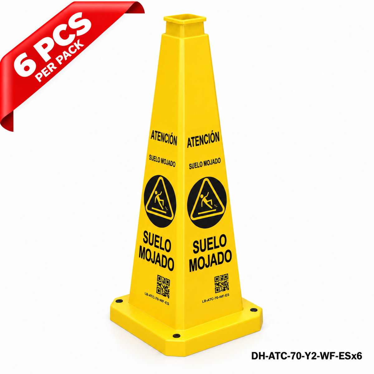 DH-ATC-70-Y2-WF-ESx6 | Yellow | ES-Español | WET FLOOR | 6 PCS