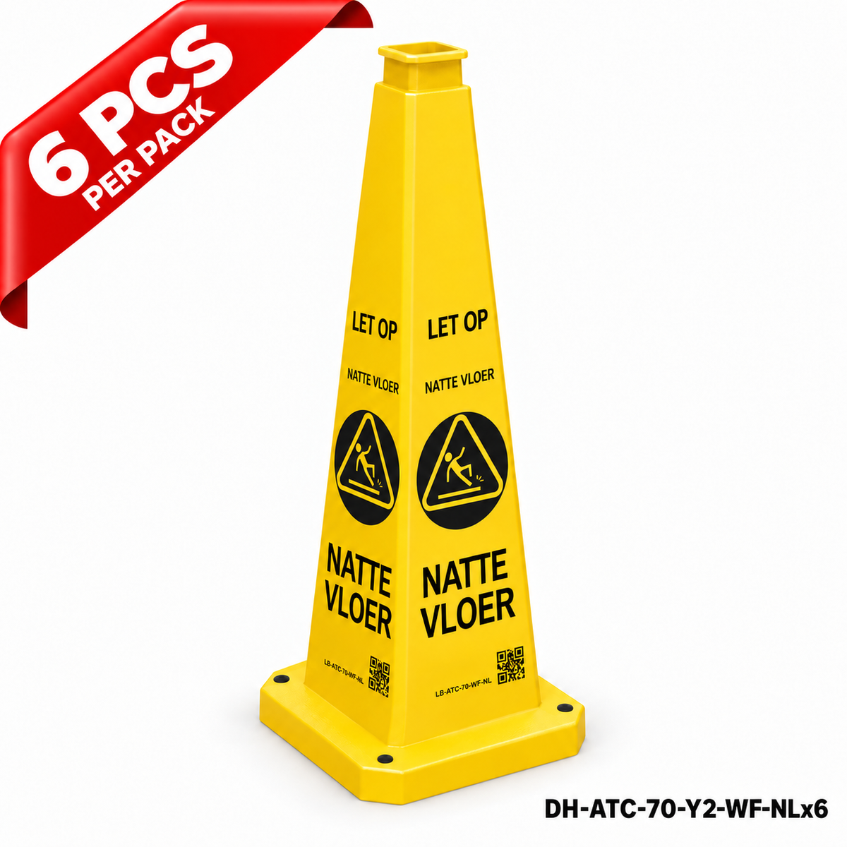 DH-ATC-70-Y2-WF-NLx6 | Yellow | NL-Dutch | WET FLOOR | 6 PCS