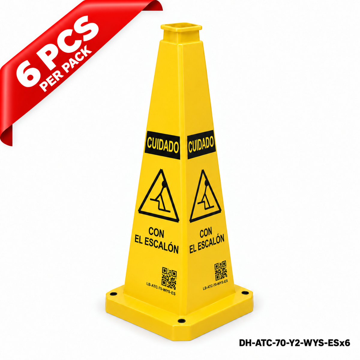 DH-ATC-70-Y2-WYS-ESx6 | Yellow | ES-Español | WATCH YOUR STEP | 6 PCS