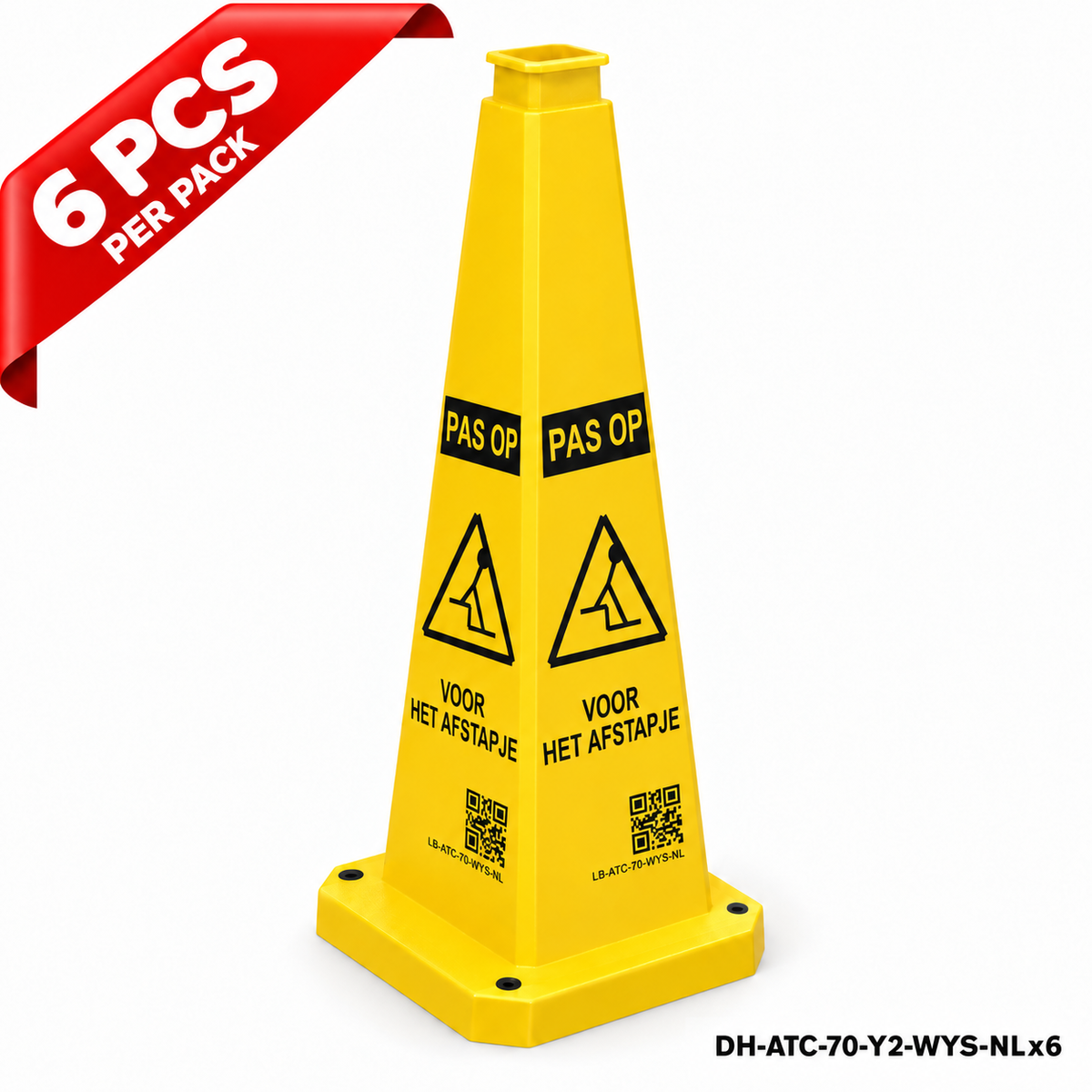 DH-ATC-70-Y2-WYS-NLx6 | Yellow | NL-Dutch | WATCH YOUR STEP | 6 PCS