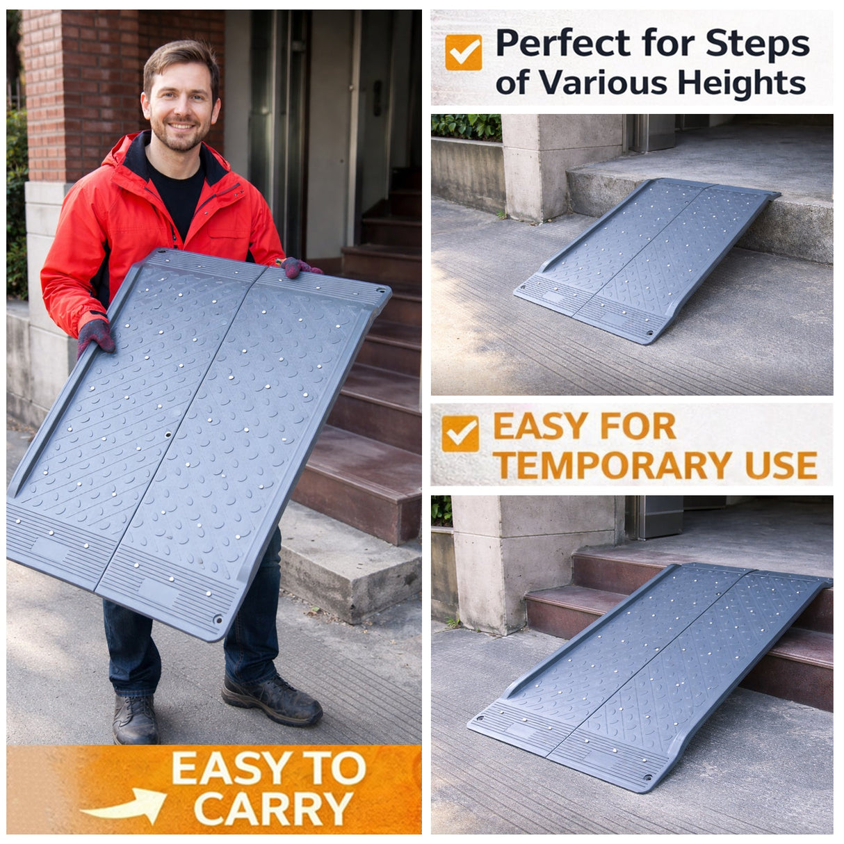 120 CM Wheelchair Ramp Low-Profile Threshold Ramp with - Detail | Besea Cone