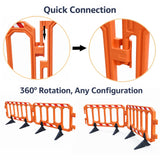 152 CM Orange Connectable Crowd Barrier with Rubber Base - Top View | Besea Cone